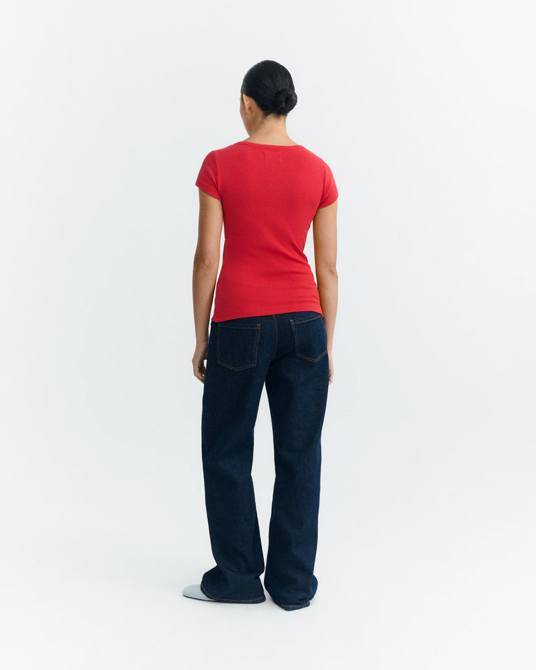 Camiseta slim roja Mirna-R sostenible - 4
