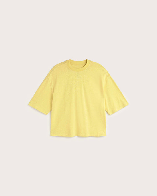 Camiseta oversize amarilla hemp Lena sostenible silueta - 1