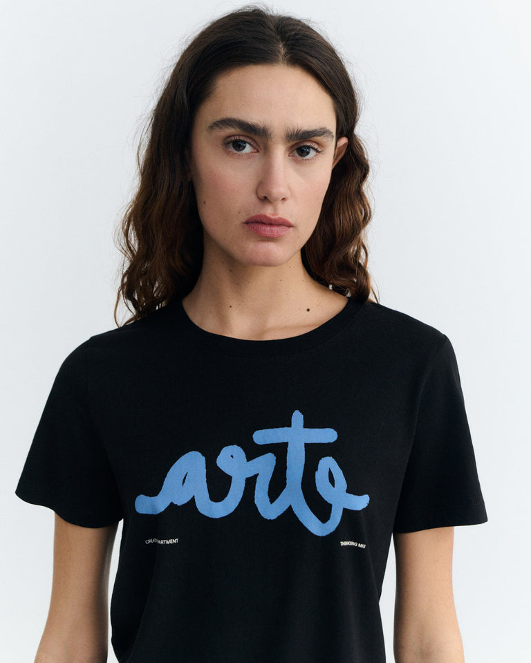 Camiseta negra arte Ida sostenible - 5