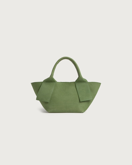 Bolso mini verde piel Pepo sostenible - silueta 2