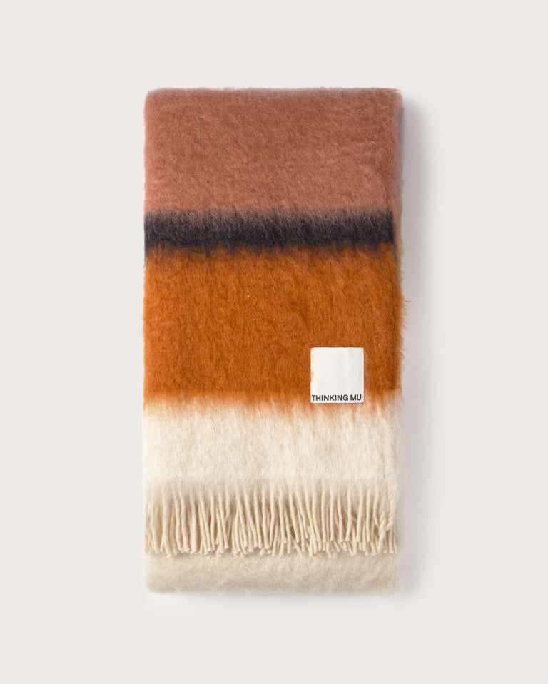 Manta multicolor naranja Serenity - silueta 1