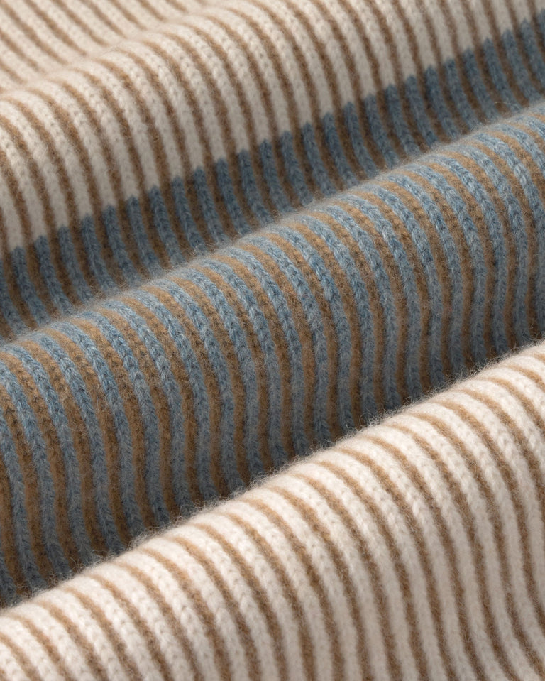Bufanda lana beige Ghede sostenible silueta - 2